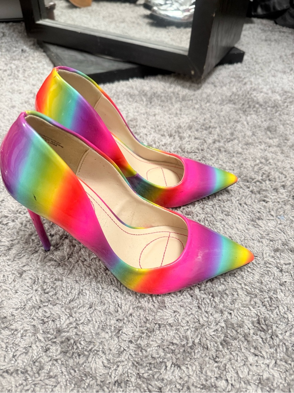 Rainbow Gradient Pointed-Toe Stiletto Pumps - Multicolor